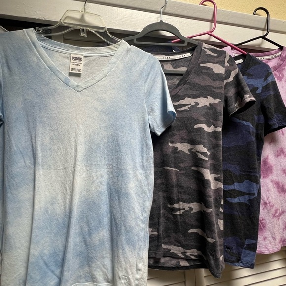 6 Victoria Secret PINK T-Shirt, Sleep Shirt Lot Sz XS - Picture 3 of 15